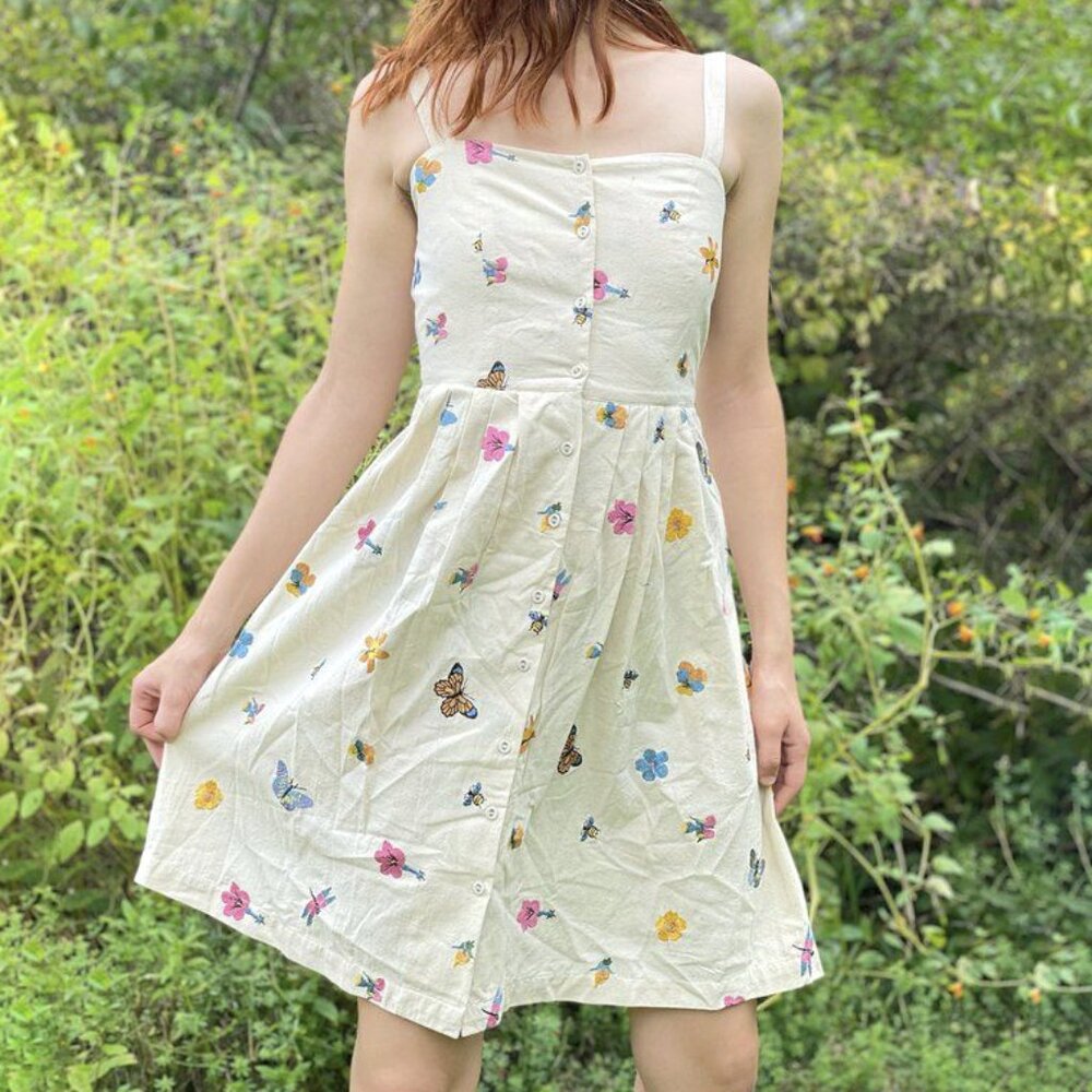 ⋅♡𓂃 ࣪🦋 Samantha Pleet NWT Ivory Pollinator Runaway Sun Dress 🌿‧₊˚ 🌸